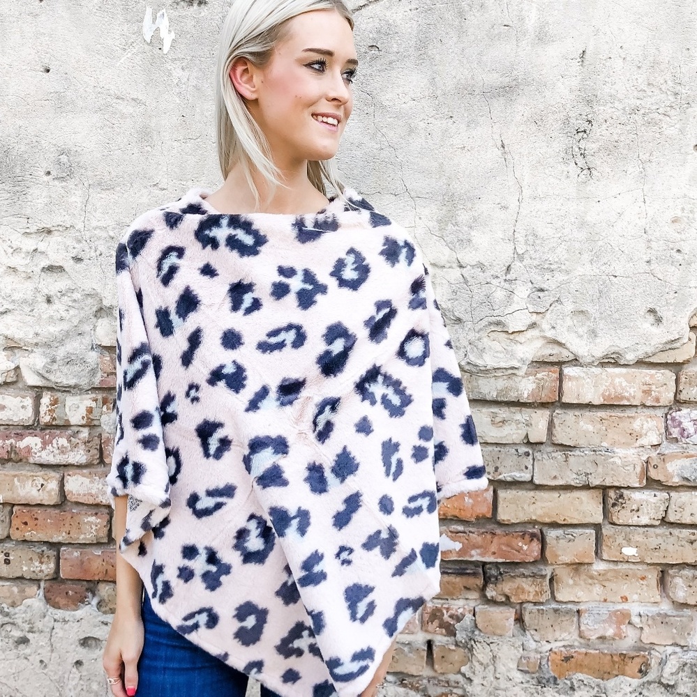 Leopard  Print  Poncho